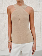 Haven Halter Top | Cross-Over Collar, Regular Fit Womens Top for Going Out 7