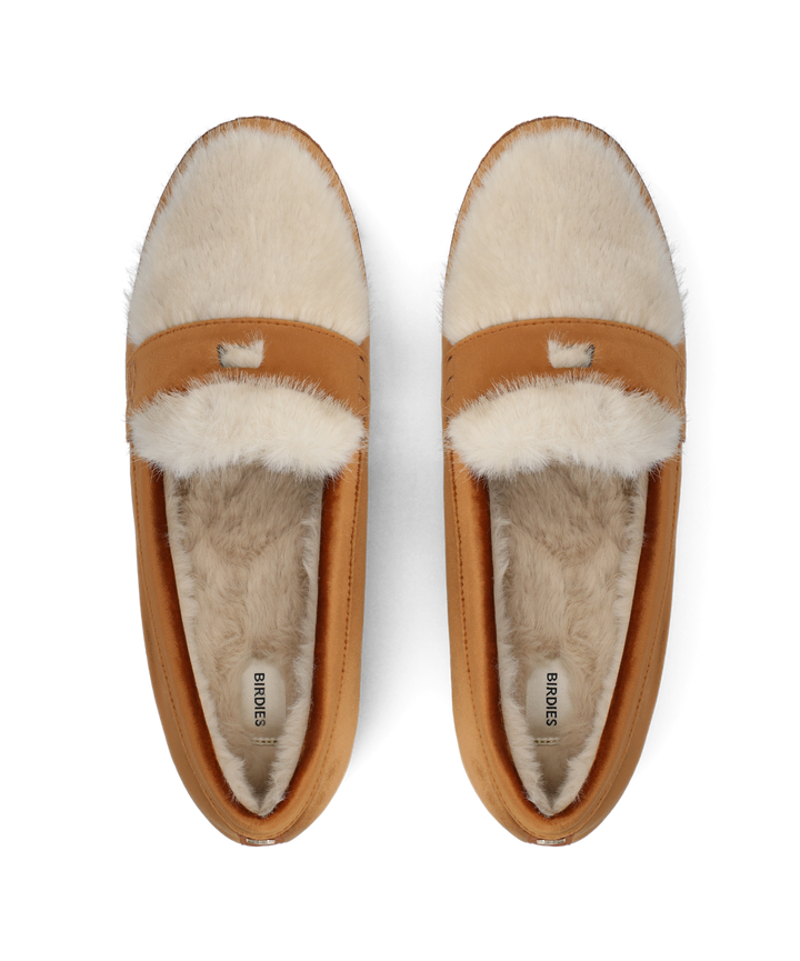 Haven Slipper | Tan Velvet with Faux Fur Lining, Anatomic Footbed 2