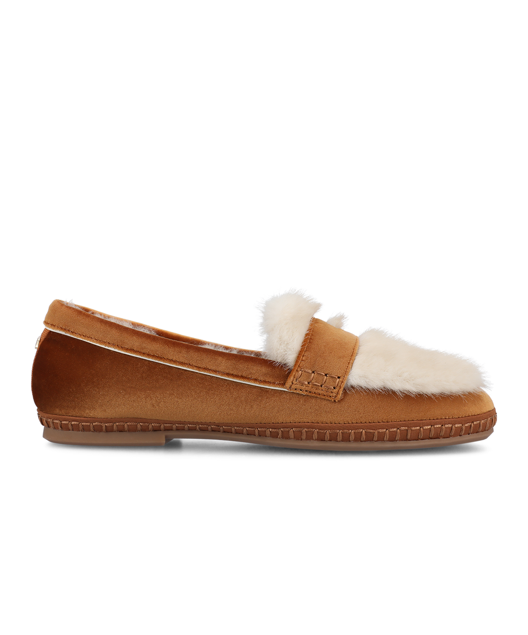 Haven Slipper | Tan Velvet with Faux Fur Lining, Anatomic Footbed 3