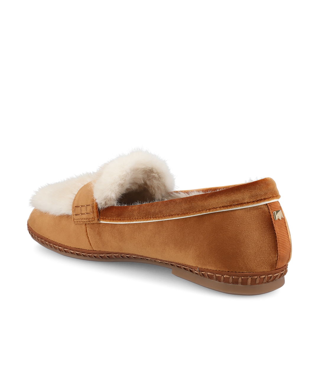 Haven Slipper | Tan Velvet with Faux Fur Lining, Anatomic Footbed 4