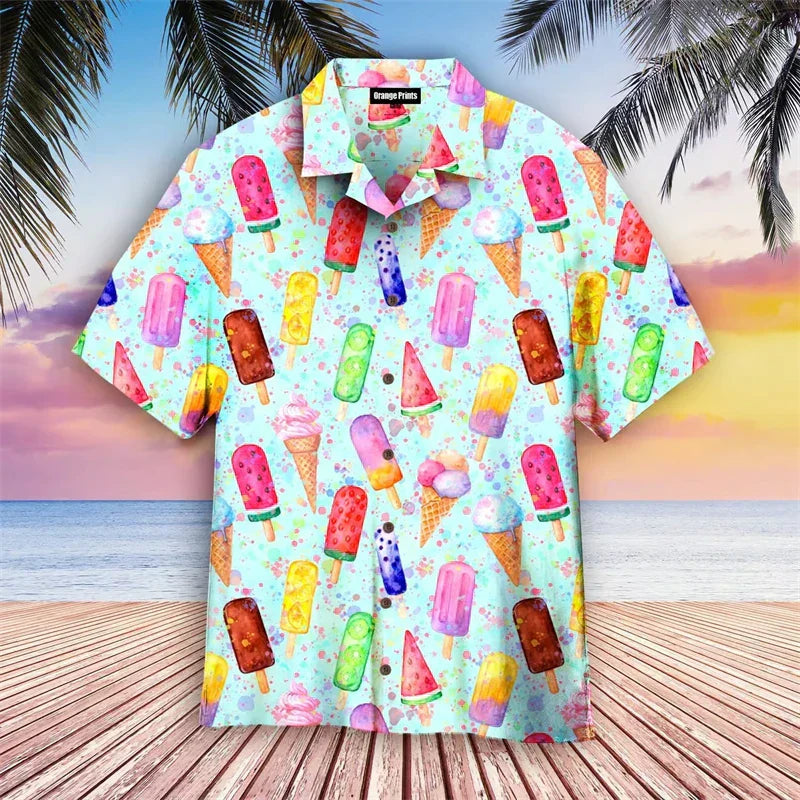 Icy Polo Shirt | Soft Cotton Blend, Playful Ice Cream Design 2