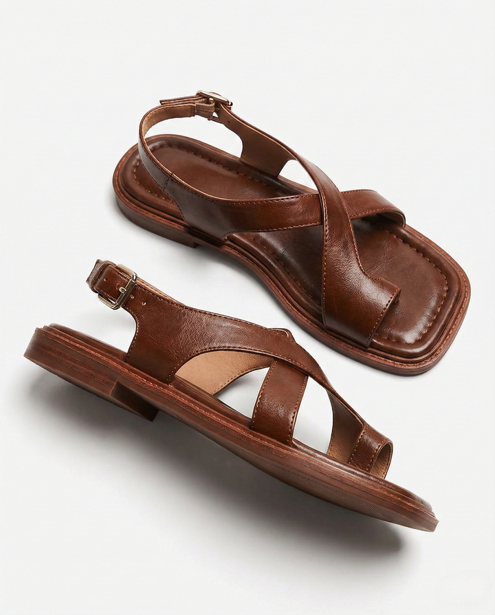Ivy Cross Sandals for Women | Italian Leather, Orthopedic Cushioned 2