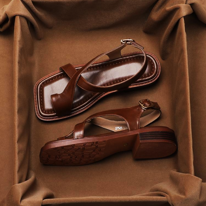 Ivy Cross Sandals for Women | Italian Leather, Orthopedic Cushioned 3