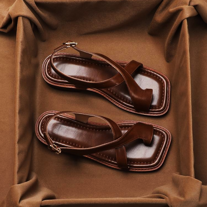 Ivy Cross Sandals for Women | Italian Leather, Orthopedic Cushioned 5