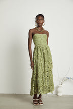 Ivy Floral Midi Dress | Lace Embroidered, Off the Shoulder Summer Wedding Guest Dress 3