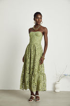 Ivy Floral Midi Dress | Lace Embroidered, Off the Shoulder Summer Wedding Guest Dress 4