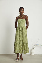 Ivy Floral Midi Dress | Lace Embroidered, Off the Shoulder Summer Wedding Guest Dress 5