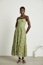 Ivy Floral Midi Dress | Lace Embroidered, Off the Shoulder Summer Wedding Guest Dress 6