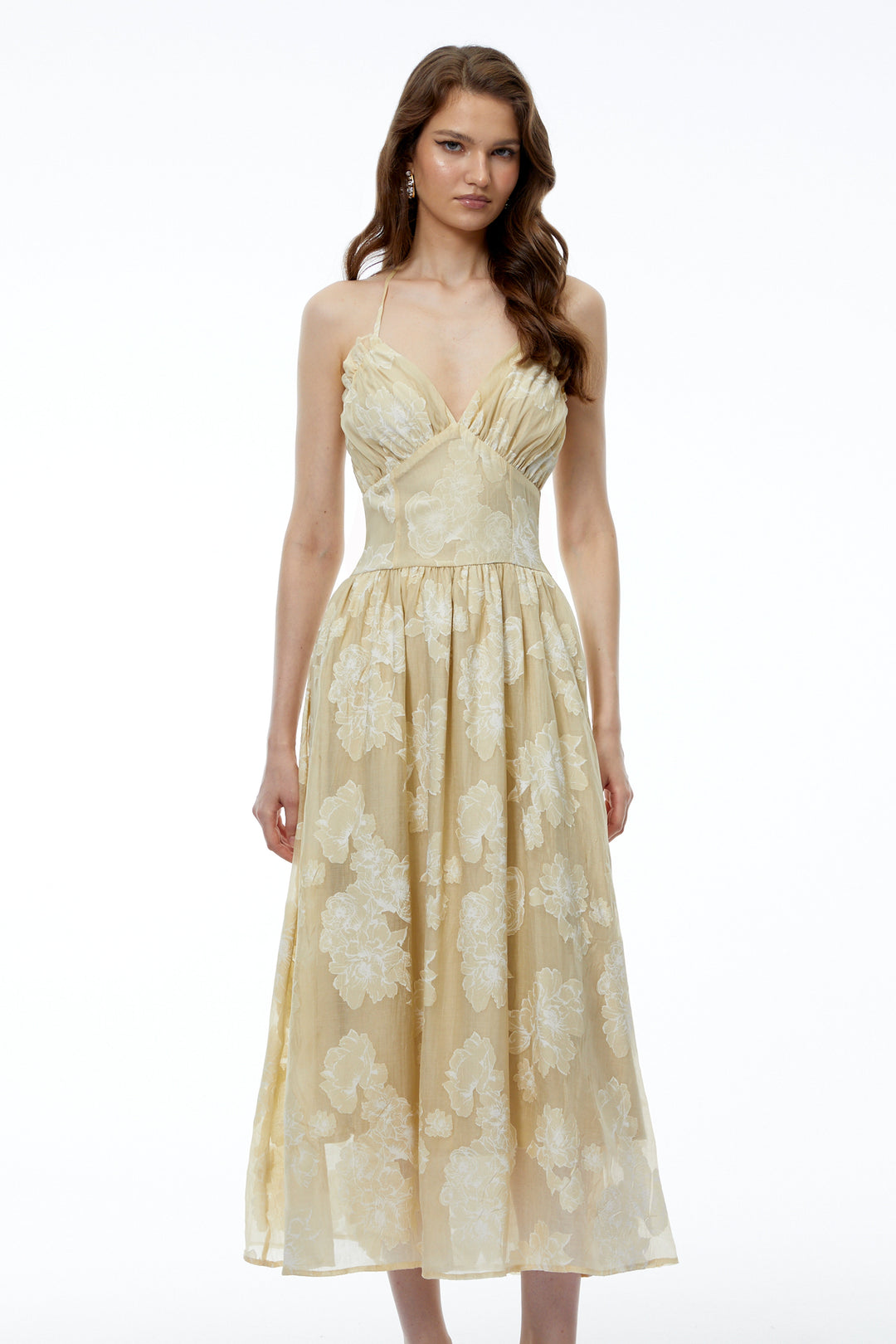 Ivy Maxi Dress | Floral Print, Halterneck A-Line Summer Wedding Guest Dress 1