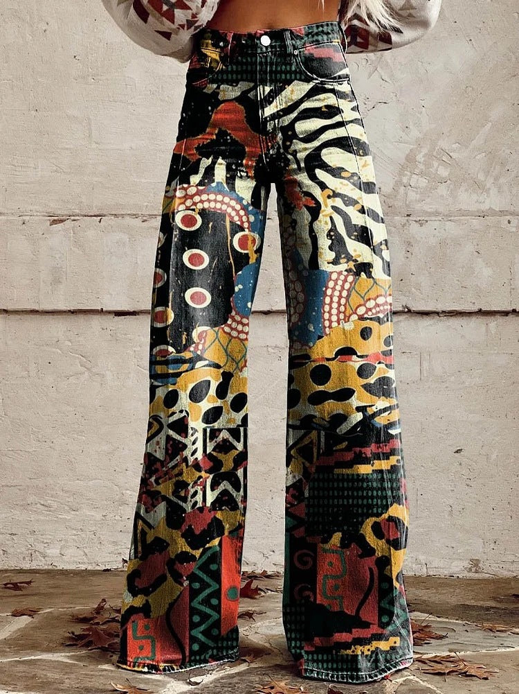 Jovial Floral Palazzo Pants | Retro Flared Design, Soft Breathable Fabric 10