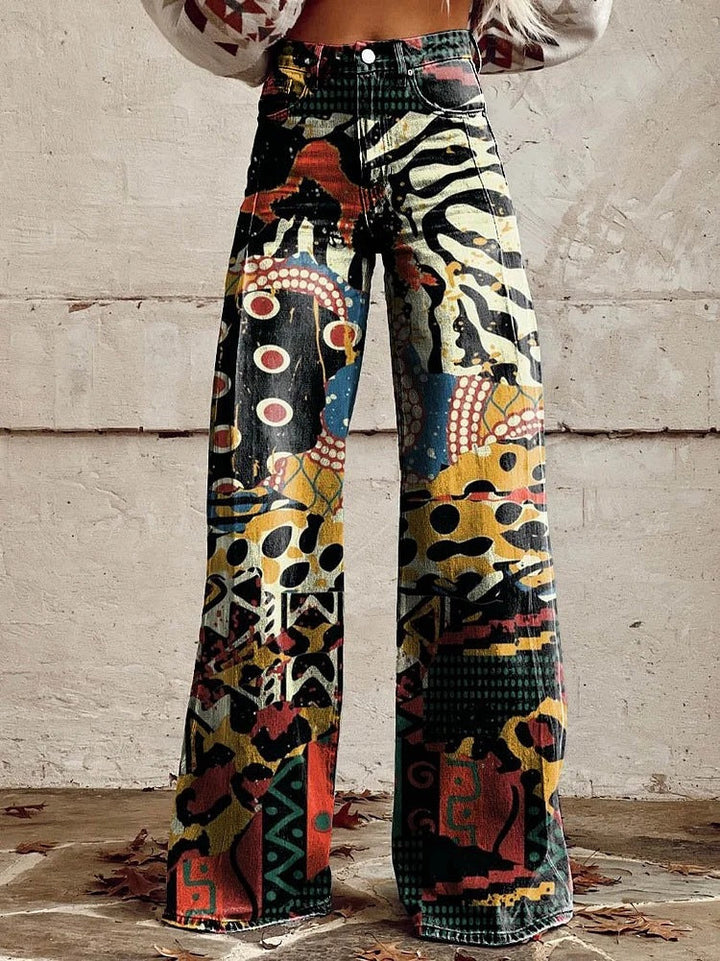 Jovial Floral Palazzo Pants | Retro Flared Design, Soft Breathable Fabric 10