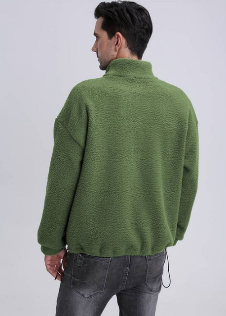 Men's Sherpa Fleece Pullover, Quarter-Zip, Relaxed Fit, Three Colours