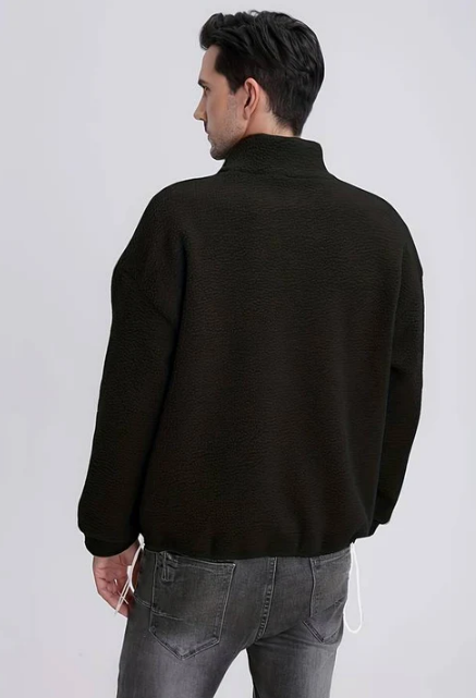 Men's Sherpa Fleece Pullover, Quarter-Zip, Relaxed Fit, Three Colours