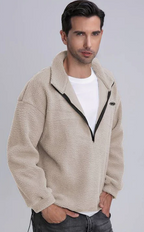 Men’s Sherpa Fleece Pullover | Quarter-Zip Warm Layer for Cold Weather