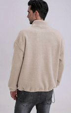 Men’s Sherpa Fleece Pullover | Quarter-Zip Warm Layer for Cold Weather