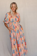 Kara Garden Dress | Floral Midi Dress with Puff Sleeves for Women 1