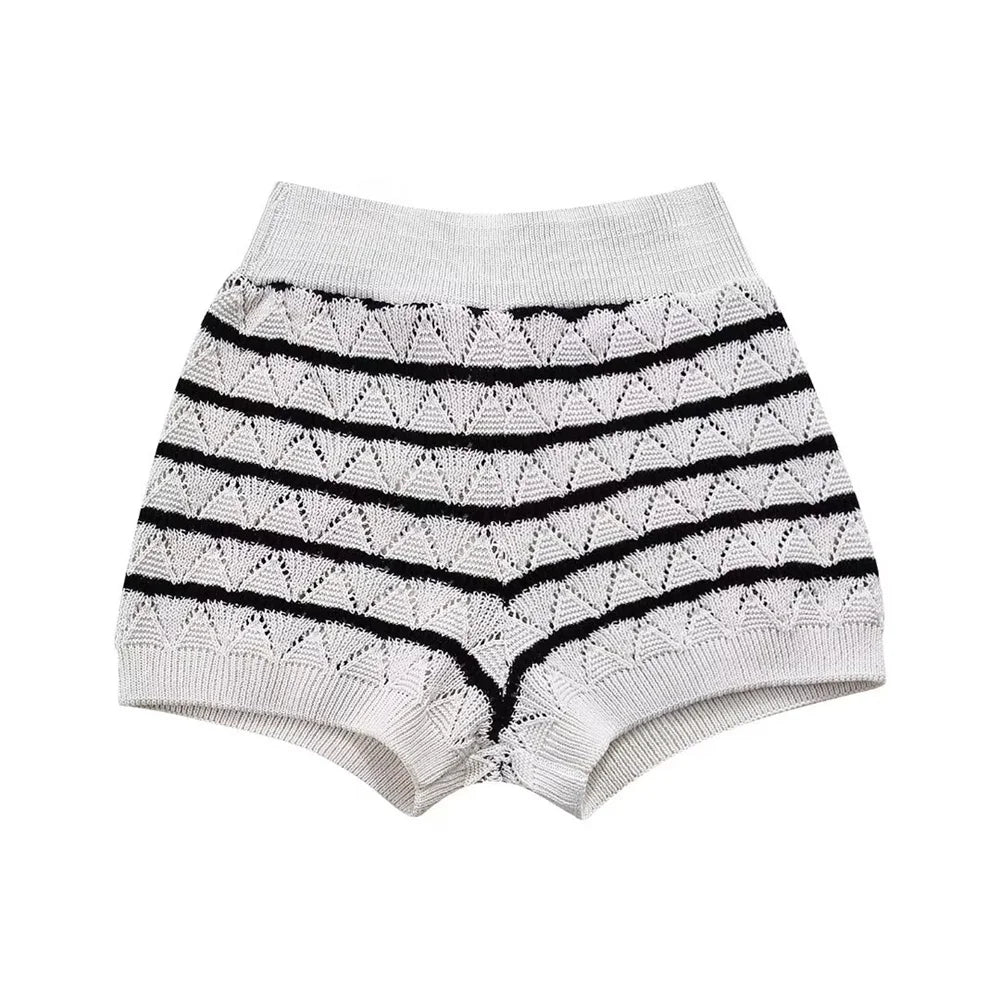 Kira Knit Lounge Set | High-Quality Crop Top and Shorts, Relaxed Fit 6