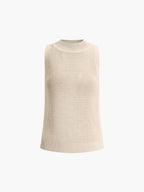 Kira White Tank Top for Women | Regular Fit, Knit Design 6