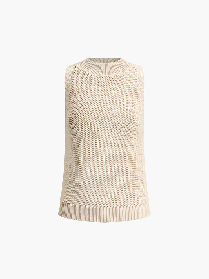 Kira White Tank Top for Women | Regular Fit, Knit Design 6