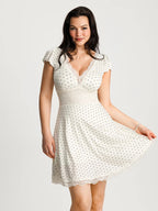 Lara Mini Dress | Lace Trim, Sculpting Fit for Women, Perfect Summer Cocktail Dress 0