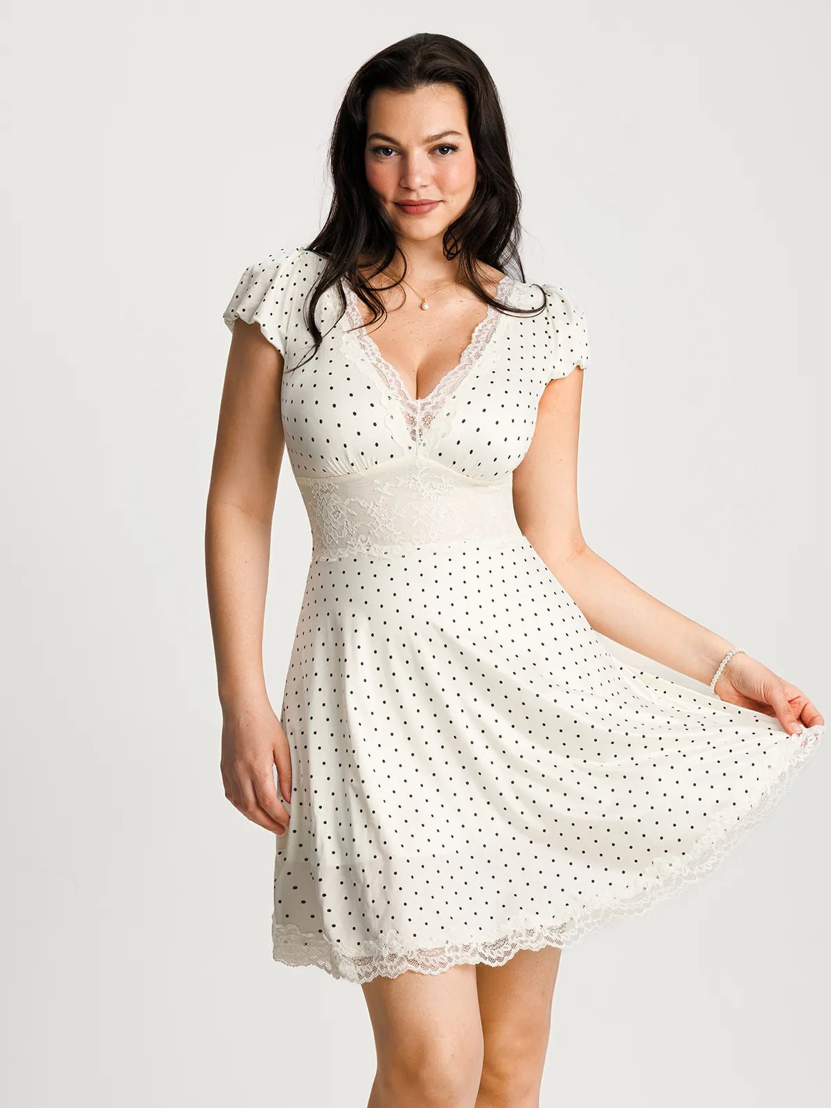 Lara Mini Dress | Lace Trim, Sculpting Fit for Women, Perfect Summer Cocktail Dress 0