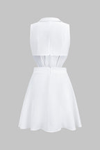 Lara Mini Dress | Metallic, Irregular Cut-Out Design 1