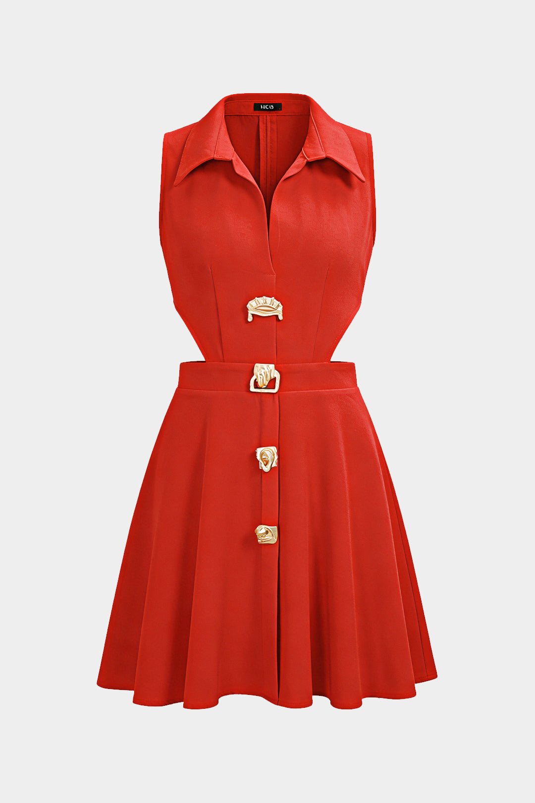 Lara Mini Dress | Metallic, Irregular Cut-Out Design 6