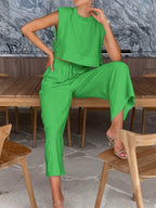 Lina Two Piece Pants Set | Lightweight Linen Blend, Wide Leg Design 6