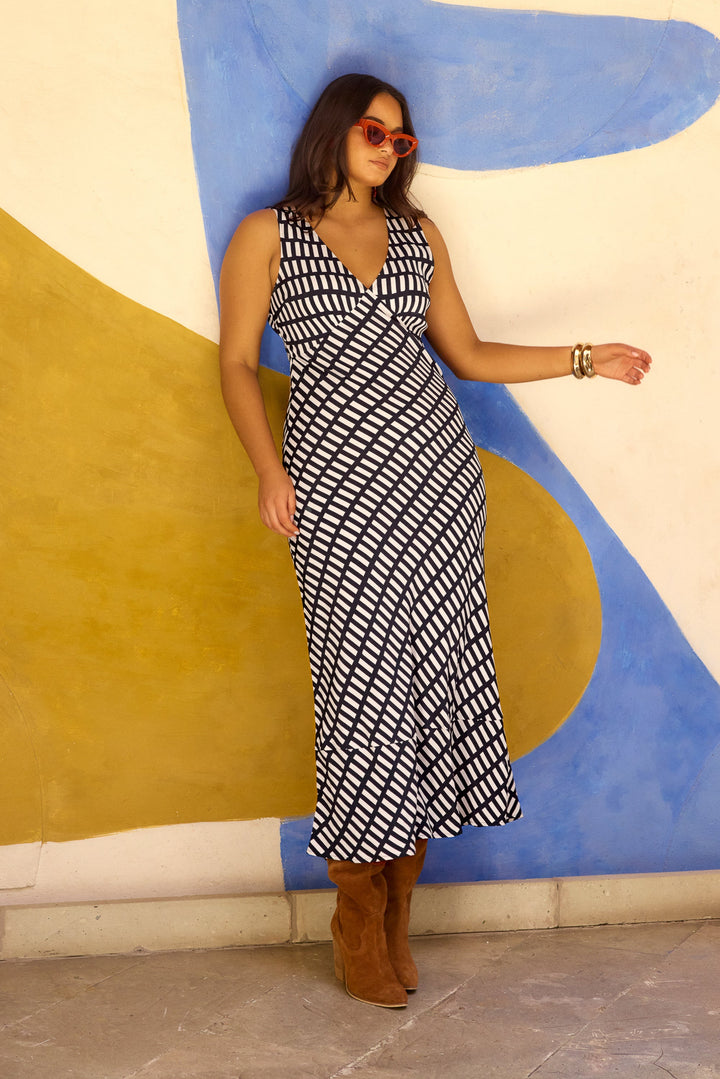 Liora Cocktail Dress | Elegant Midi in Soft Smoke Grey, Breathable Fabric 2