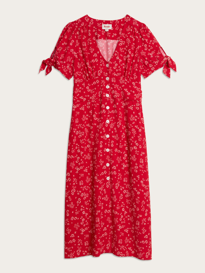 Liora Midi Dress | Floral Print, Slim Fit, V-Neck 6