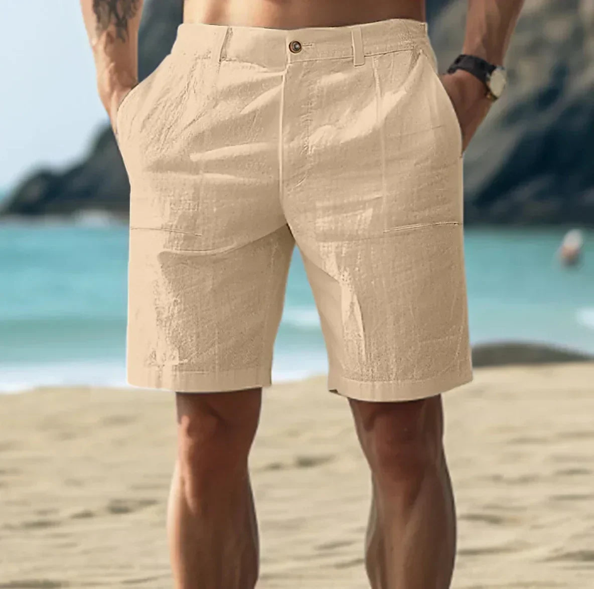 Luca Men’s Linen Shorts | Breathable, Adjustable Waist 1