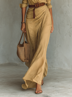 Luna Long Sleeve Maxi Dress | Lapel Collar, Belted Elegance 2