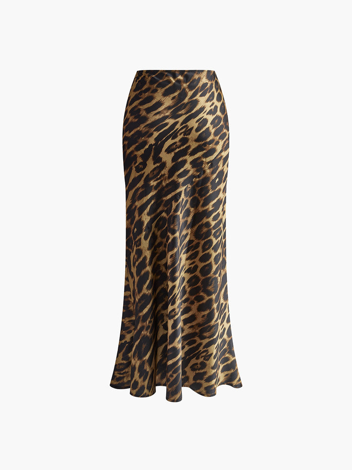 Luna Maxi Skirt | Leopard Print, Slim Fit Woven Fabric 5