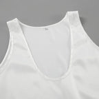 Luna Satin Tank Top | Plunging U-Neck, Relaxed Fit 6