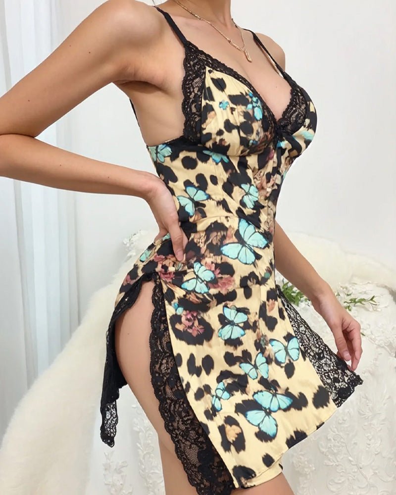 Luna Sleep Dress | Lace Trim, Bowknot Decor for Women 4