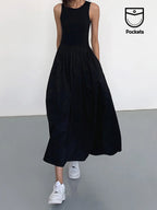 Luna Womens Dress | Sleeveless Rayon Blend Maxi for Summer Events 0