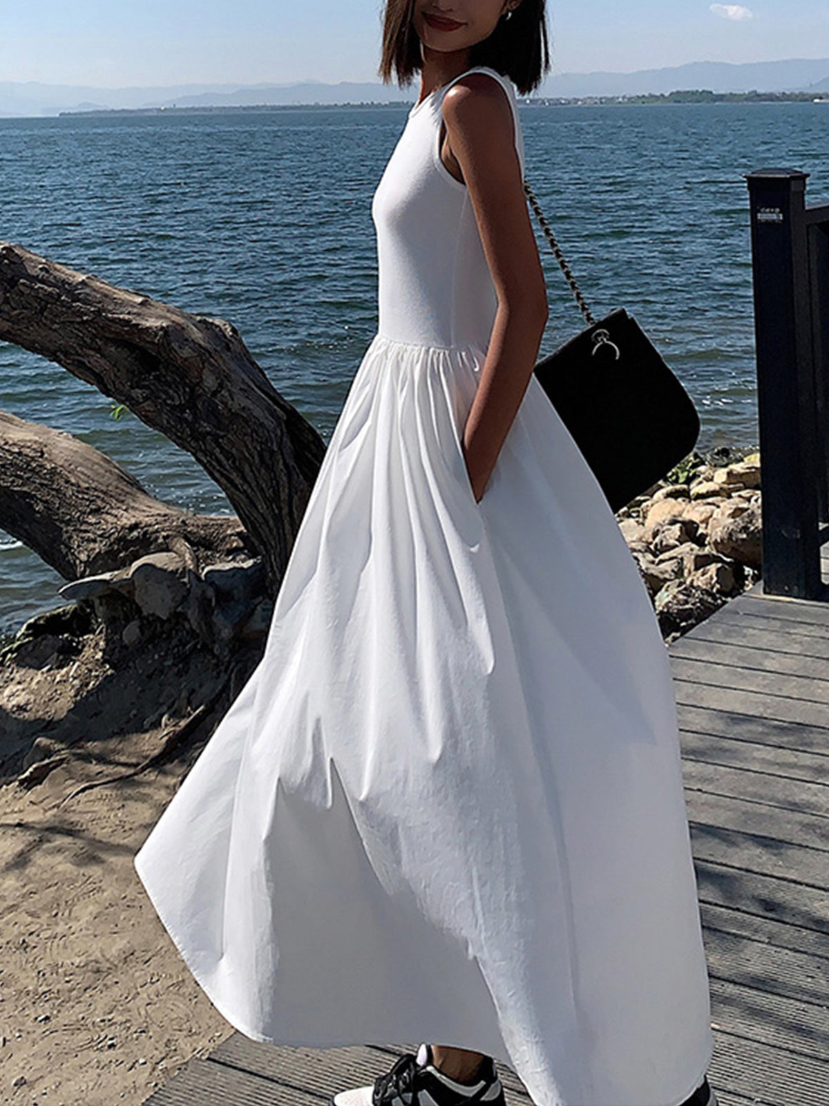 Luna Womens Dress | Sleeveless Rayon Blend Maxi for Summer Events 8