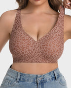 Luxe Leopard Bra | Wireless V-Neck, Soft Breathable Fabric 0
