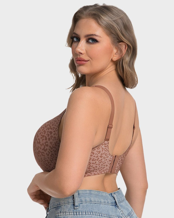 Luxe Leopard Bra | Wireless V-Neck, Soft Breathable Fabric 4