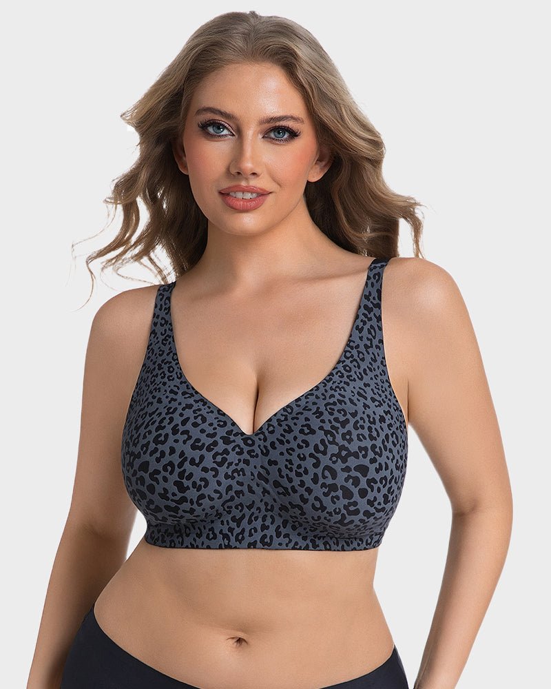 Luxe Leopard Bra | Wireless V-Neck, Soft Breathable Fabric 5