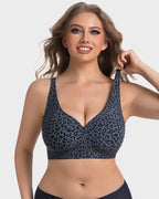 Luxe Leopard Bra | Wireless V-Neck, Soft Breathable Fabric 6