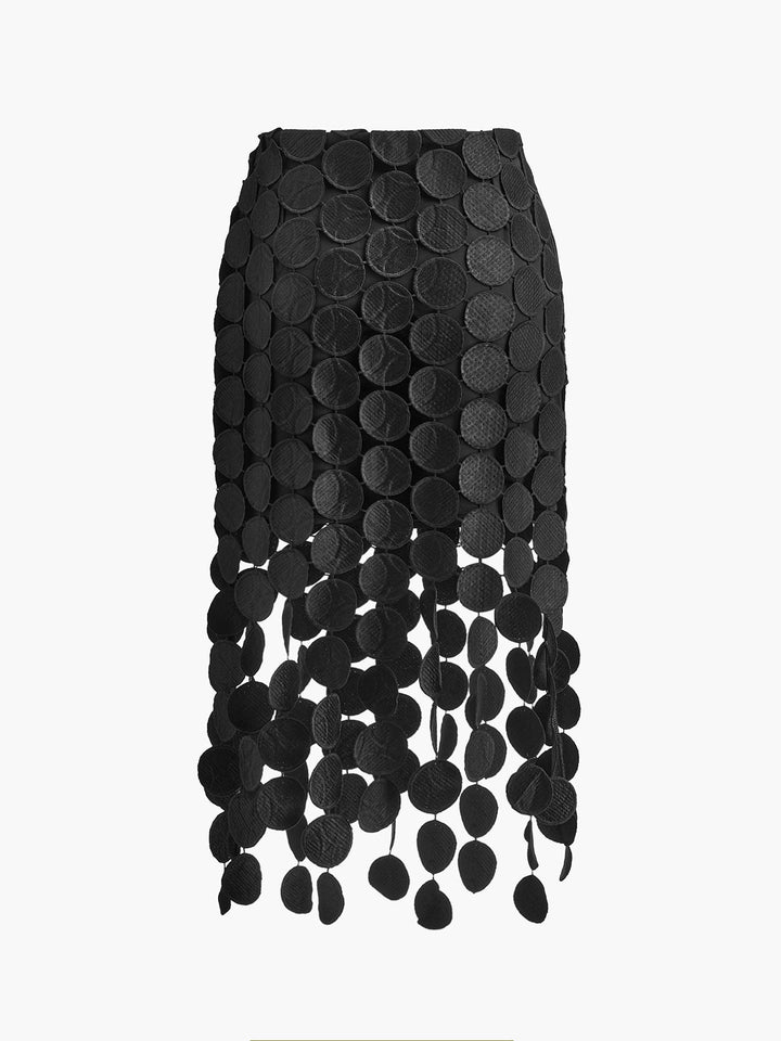 Luxe Midi Skirt | High Waist, Laser Cut Design 4