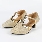 Luxe T-Strap Dance Heels | Leatherette Ballroom Shoes, 3.5cm & 5.5cm Heels 1