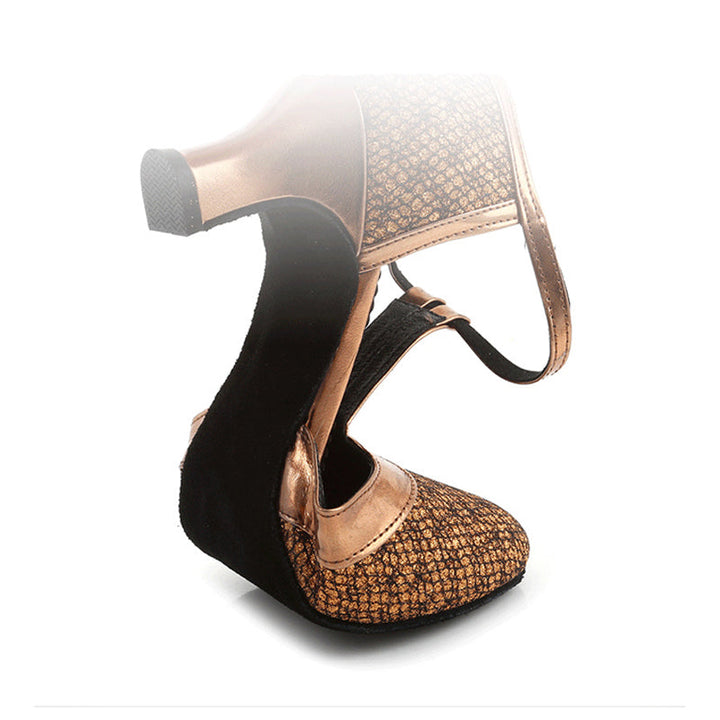 Luxe T-Strap Dance Heels | Leatherette, Suede Outsole, 3.5cm & 5.5cm Heights 7