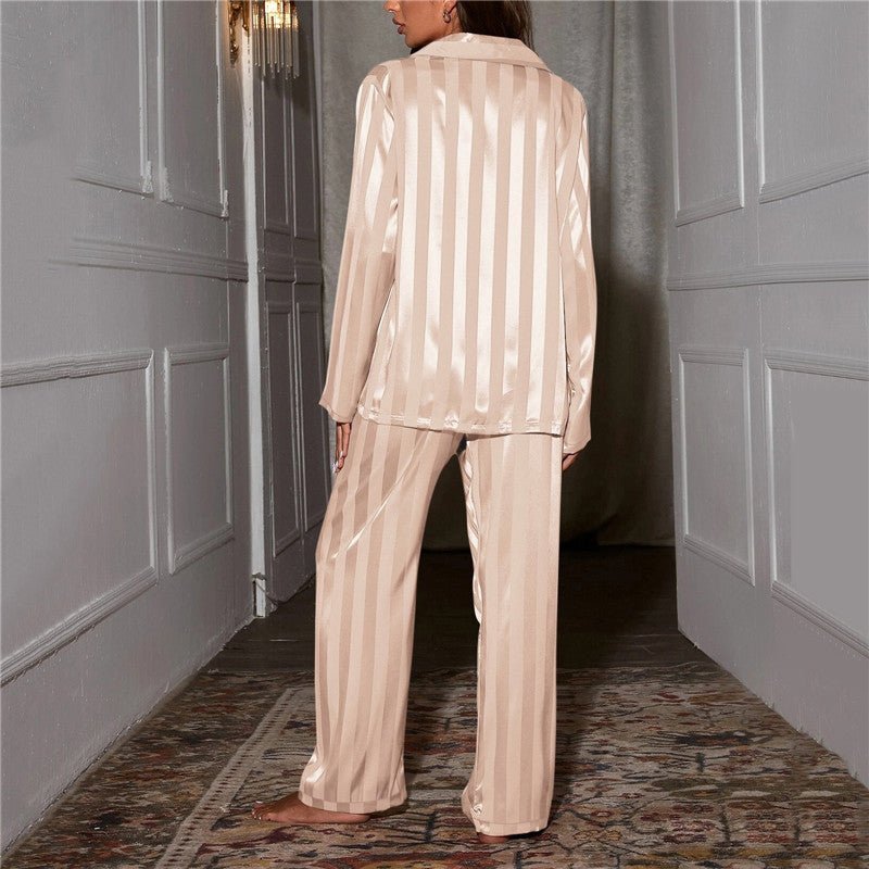Luxe Satin Pyjama Set | Striped Design | Relaxed Fit