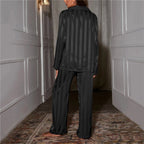 Luxe Satin Pyjama Set | Striped Design | Relaxed Fit