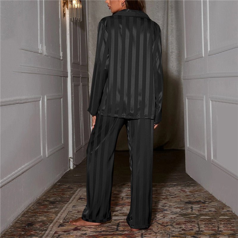 Luxe Satin Pyjama Set | Striped Design | Relaxed Fit