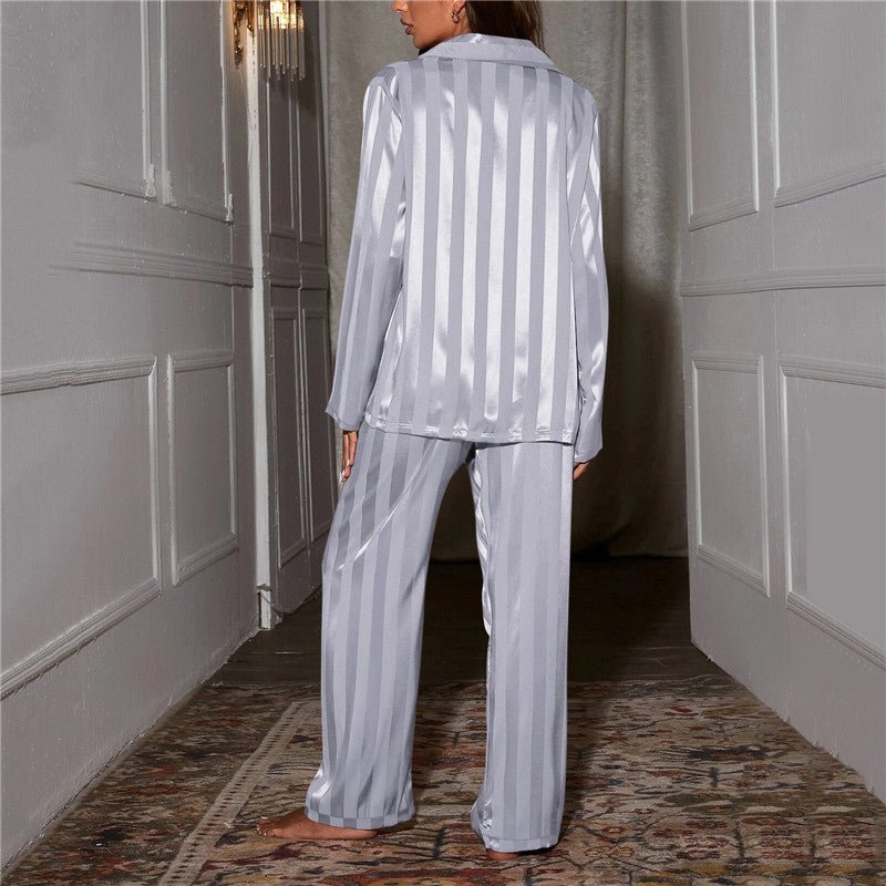 Luxe Satin Pyjama Set | Striped Design | Relaxed Fit