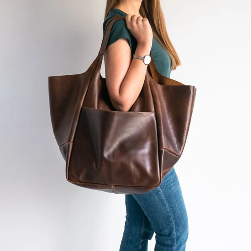 Mira Slouchy Tote Bag featuring a soft texture and spacious design, perfect for everyday use and stylish outings. - 4