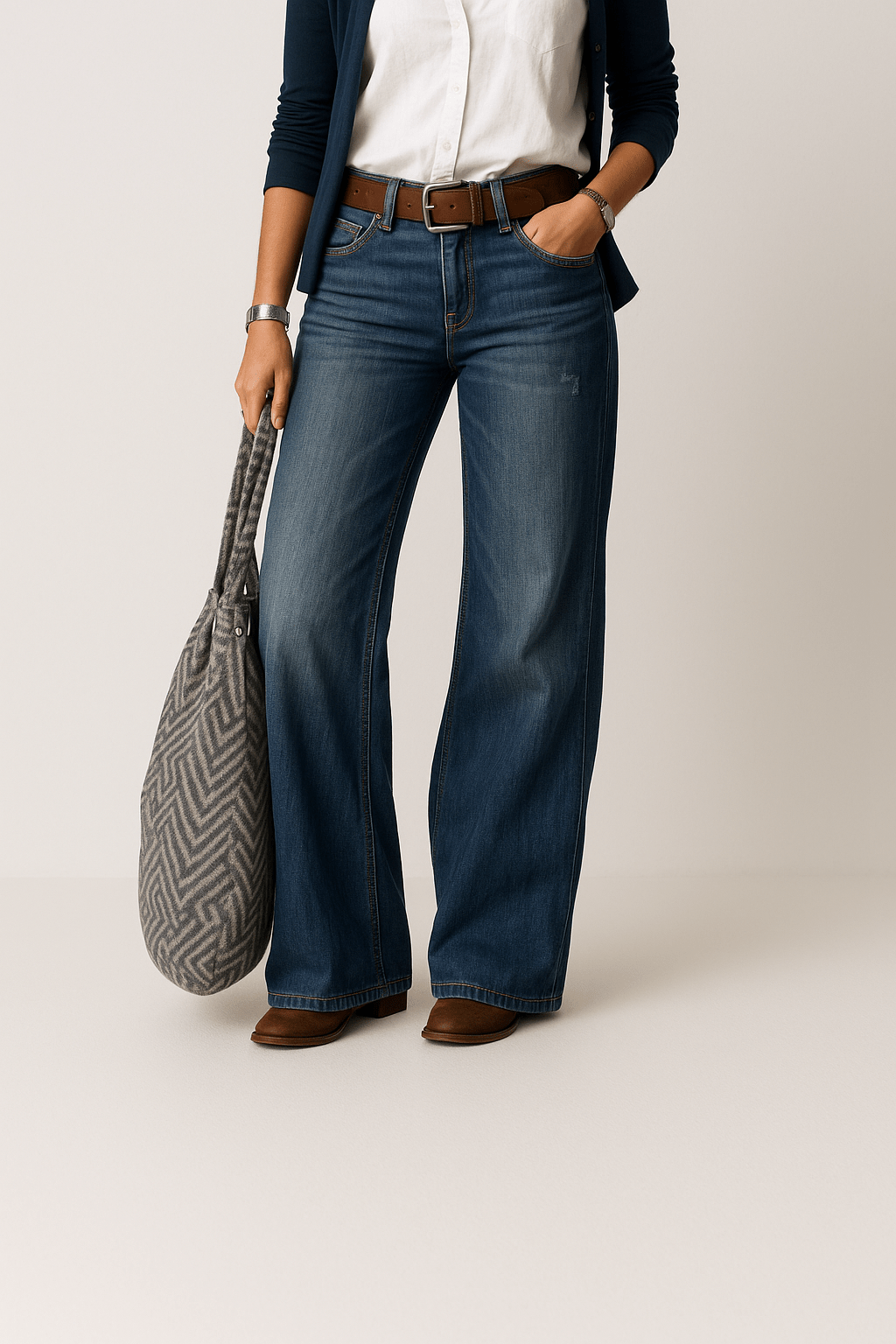 Majken wide-leg denim jeans 0
